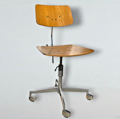 Mid-Century Modern Vintage Beech DeskChair Jorgen Rasmussen Labofa 1950s Denmark