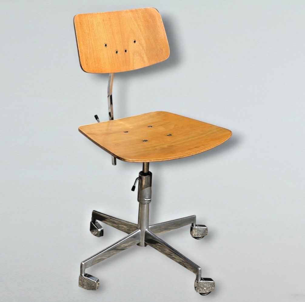 Mid-Century Modern Vintage Beech DeskChair Jorgen Rasmussen Labofa 1950s Denmark