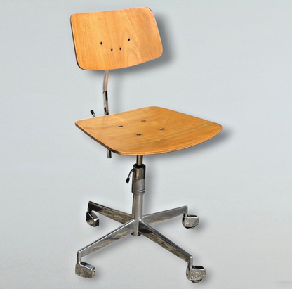 Mid-Century Modern Vintage Beech DeskChair Jorgen Rasmussen Labofa 1950s Denmark