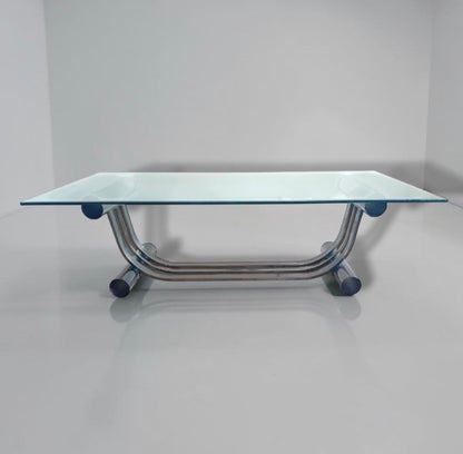 1970's Set of 3DIA Design Institute of America Glass,Chrome Drinks,Coffee Tables