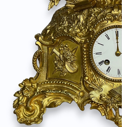 FRENCH ORMOLU FIGURAL MANTEL CLOCK BY H. PICARD, PARIS BARBEDIENNE MOVEMENT 1860