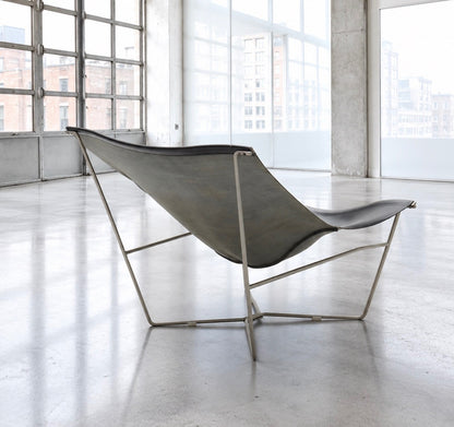 Habitat Semana 501 Black Leather Sling Lounge Chair by David Weeks