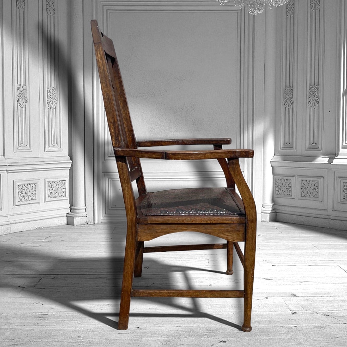 Set of 6 arts & crafts chairs by e a Taylor Wylie & Lochhead, Glasgow 1905.