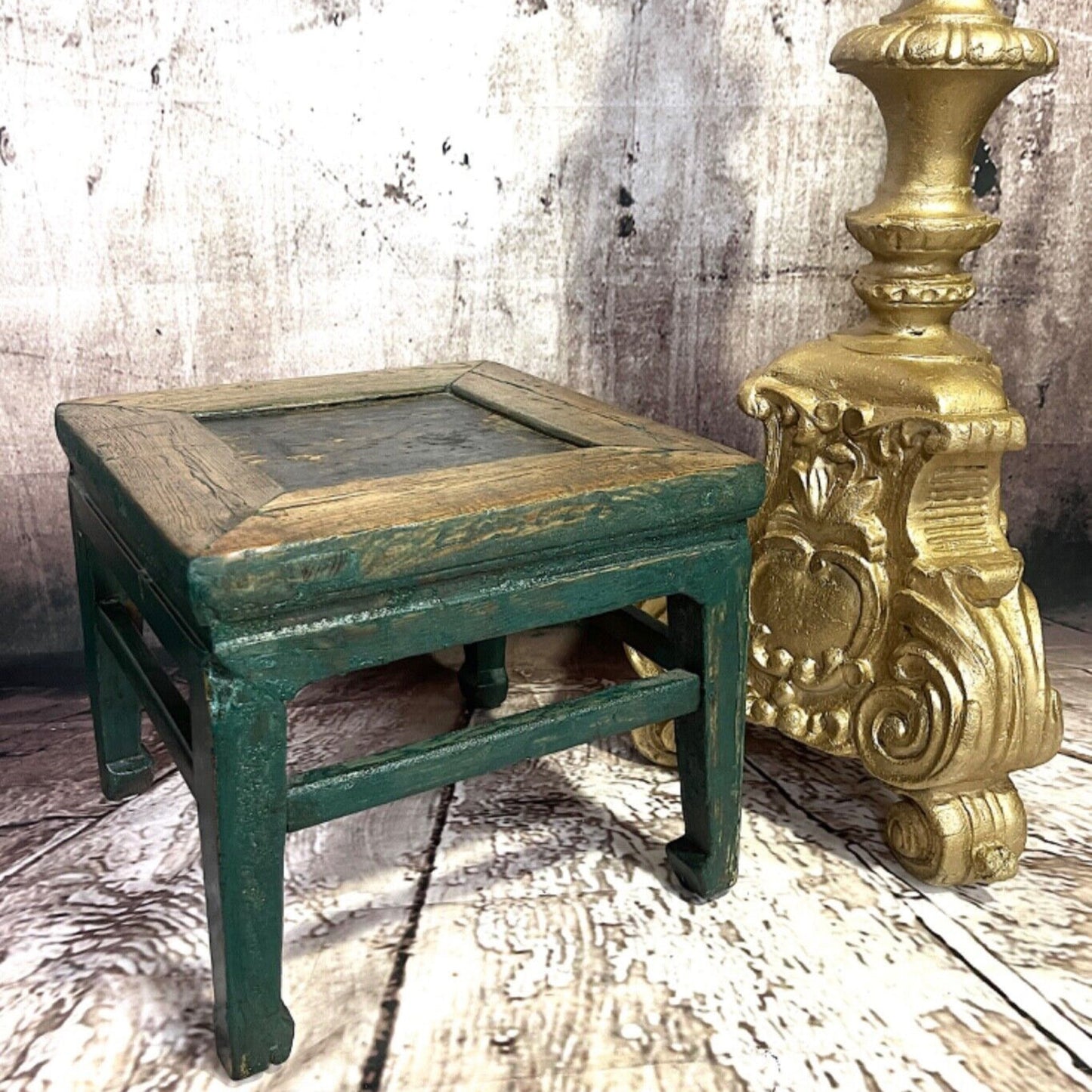 antique Chinese Qing dynasty style table/stool