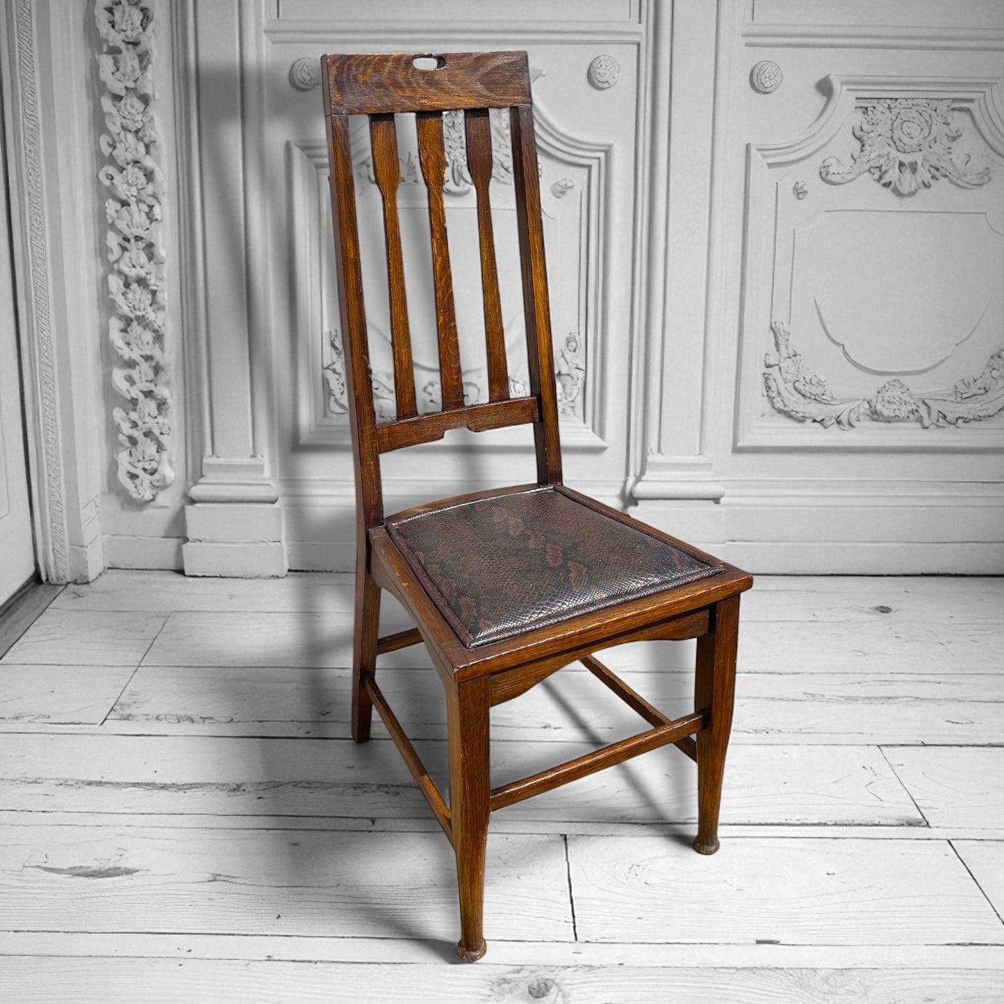 Set of 6 arts & crafts chairs by e a Taylor Wylie & Lochhead, Glasgow 1905.