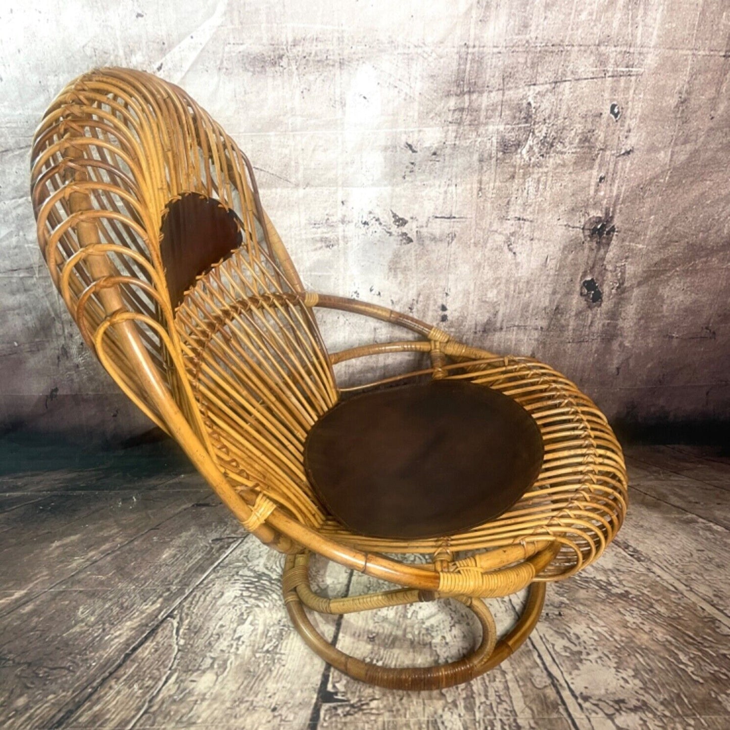 Tito Agnoli for Bonacina, Tre Cerchi Rattan/Bamboo chair 1960