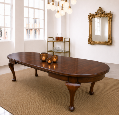 Large Victorian Antique Rare Bespoke Extending Table 8ft x 4ft  Large Cabriole Legs