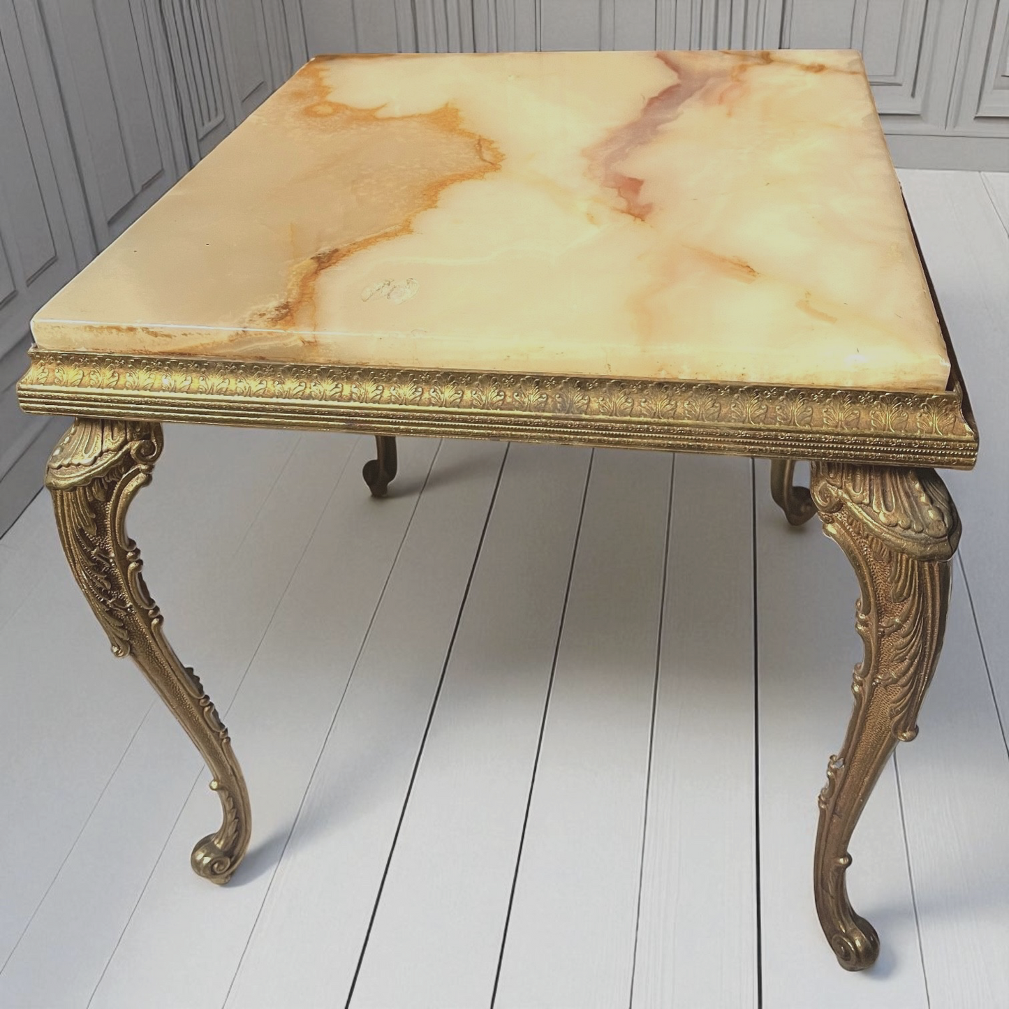 Hollywood French Regency Onyx Nest of Side Tables