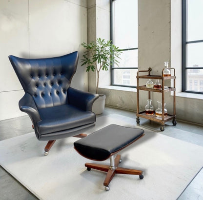 A Rare Pair of G Plan 6250 “Blofeld” Chairs & 6251 Footstool original 1960s production.