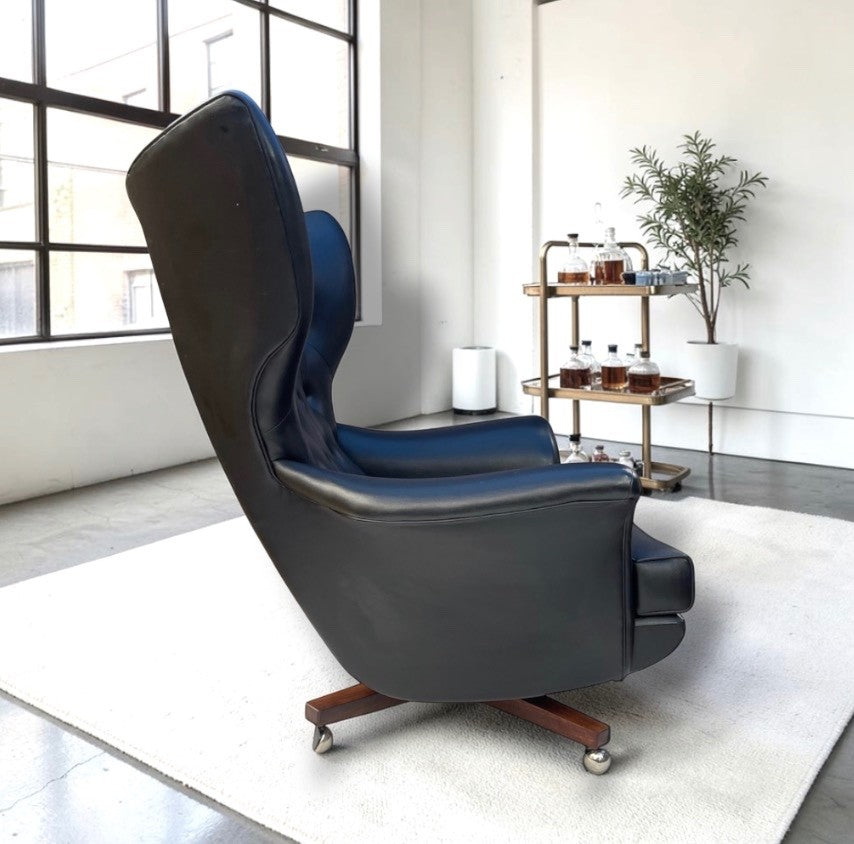 A Rare Pair of G Plan 6250 “Blofeld” Chairs & 6251 Footstool original 1960s production.