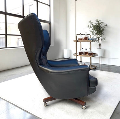 A Rare Pair of G Plan 6250 “Blofeld” Chairs & 6251 Footstool original 1960s production.