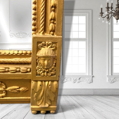 Large Tall Antique Regency Giltwood decorative Pier Mirror 1820 Mercury Plate