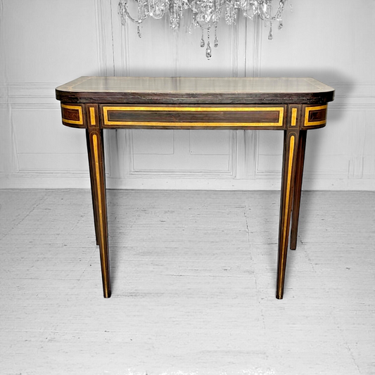 Antique Regency Rosewood & Gilt Fresco Folding Card Table c.1815–1825