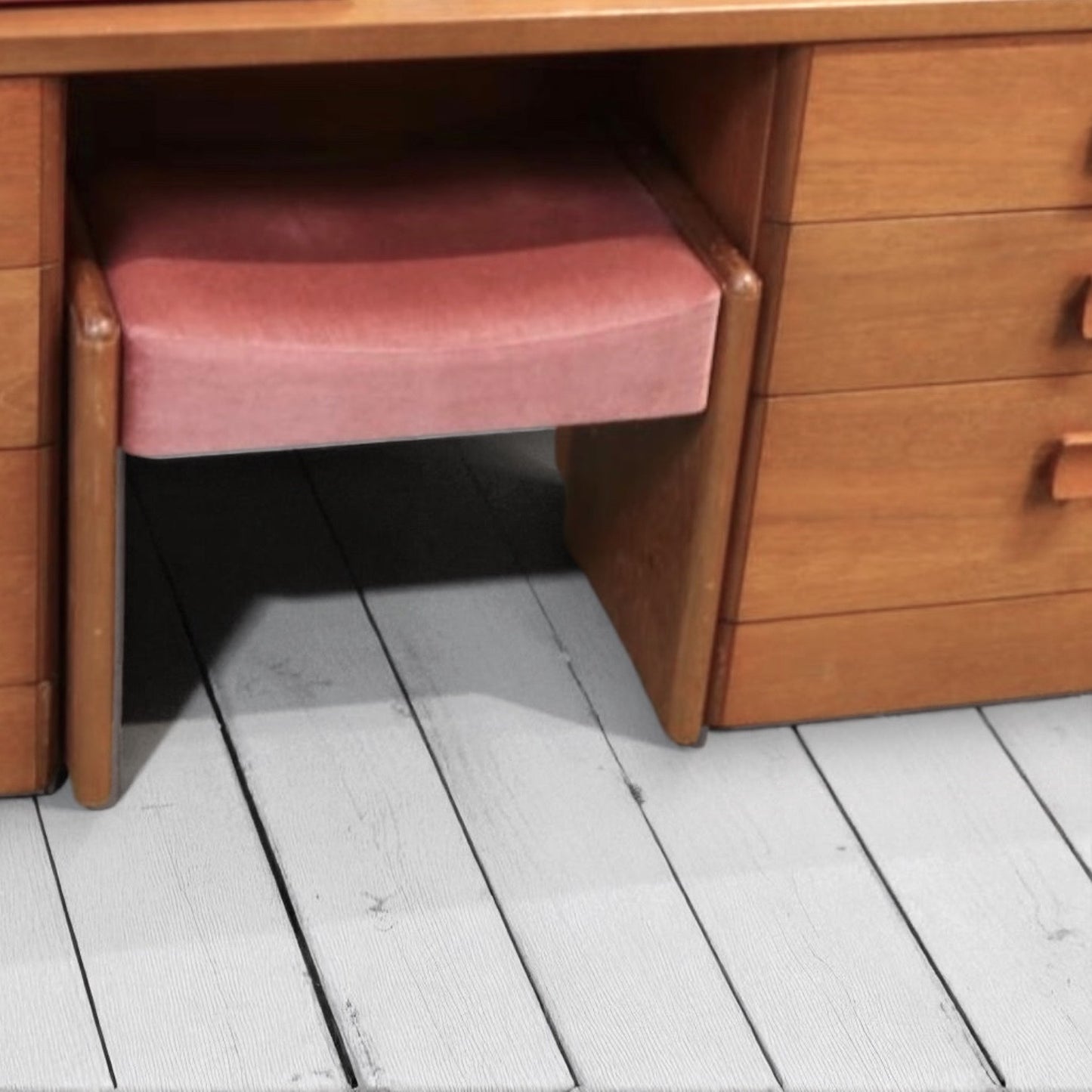 Mid Century Stag Cantata Teak Dressing Table - Triple Mirror