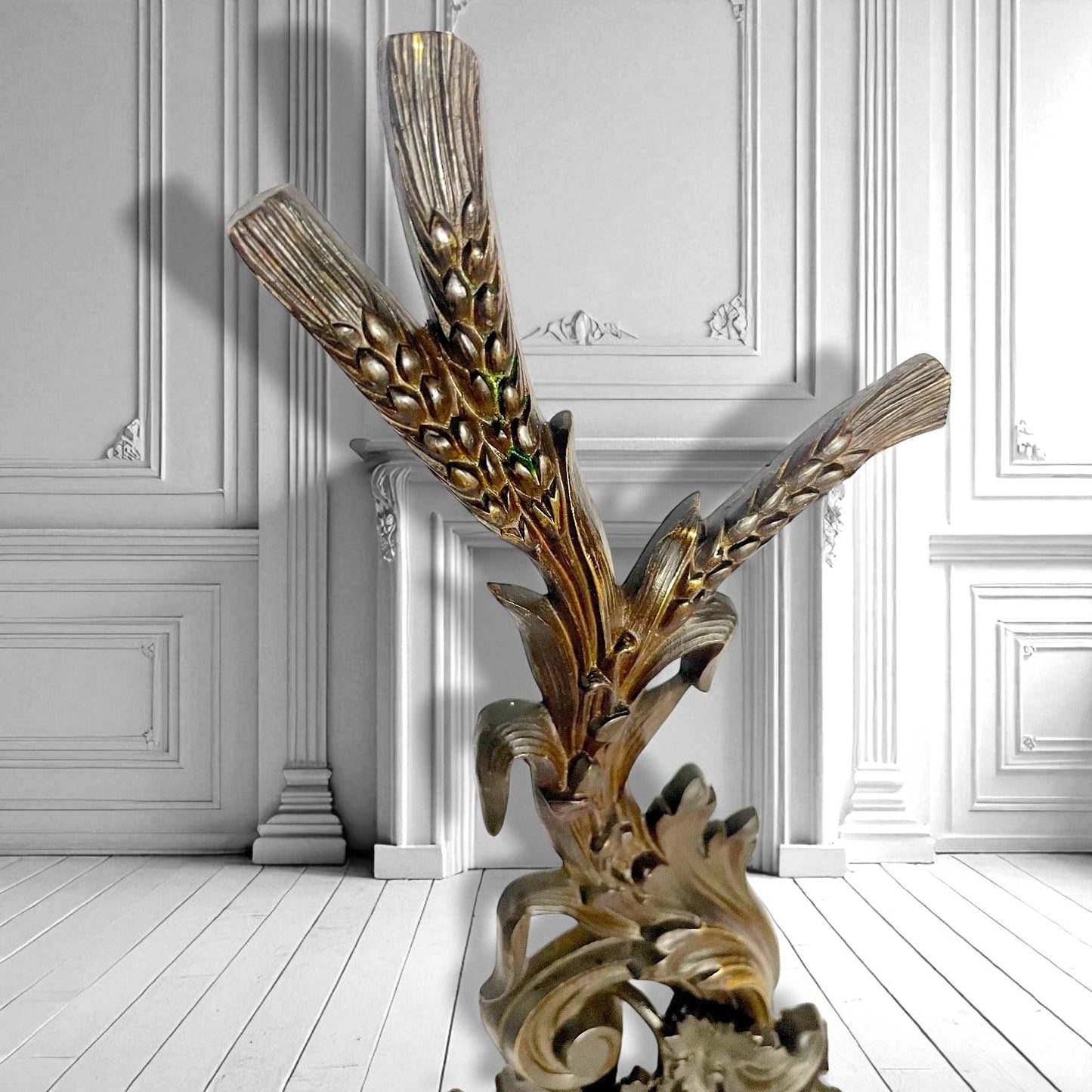 French Napoleon III 19c Chenêts Bronze Andiron Pair Of Fire Dogs