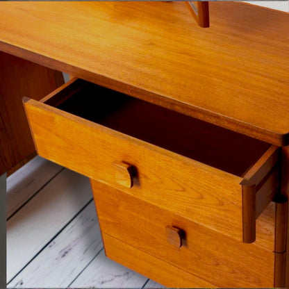 Mid Century Stag Cantata Teak Dressing Table - Triple Mirror