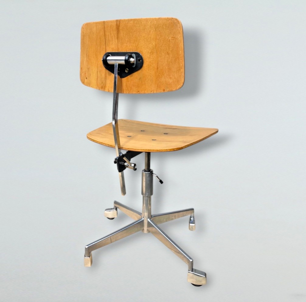 Mid-Century Modern Vintage Beech DeskChair Jorgen Rasmussen Labofa 1950s Denmark