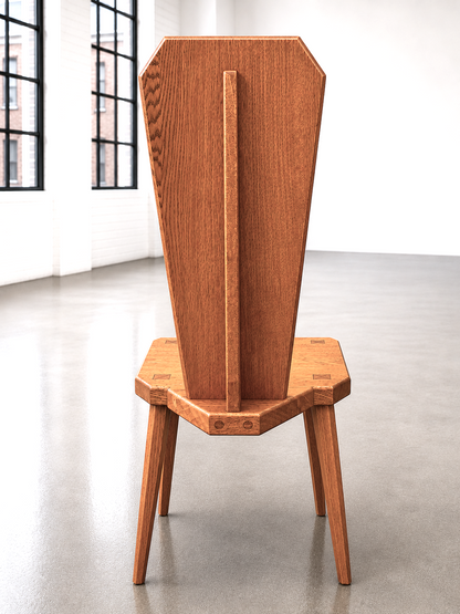 Brutalist Vintage Architectural Oak Chairs, manner of Christian Durupt c1950's