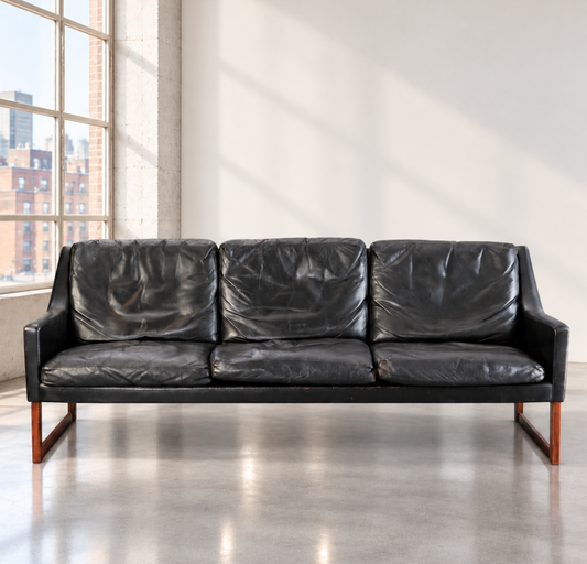 Rudolf Bernd Glatzel for Kill International Leather Sofa 1960's