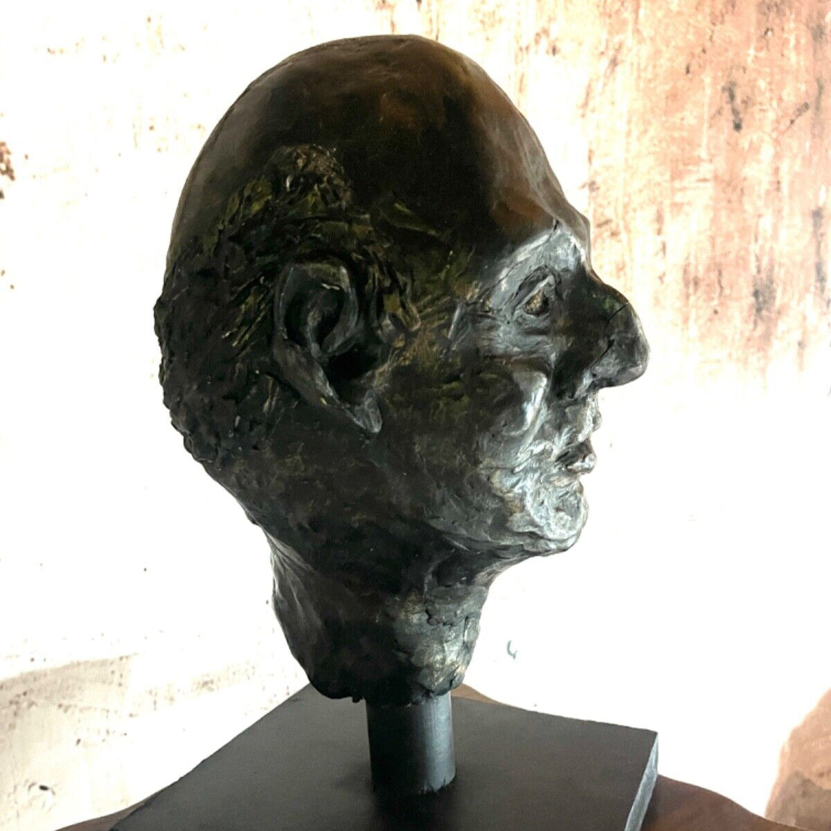 Studio Plaster Bronze Black Bust Sculpture