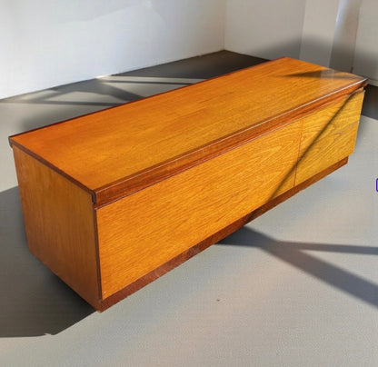 Rare White & Newton Teak Record Cabinet Low Sideboard Media Console 153cm Mid Century Modern