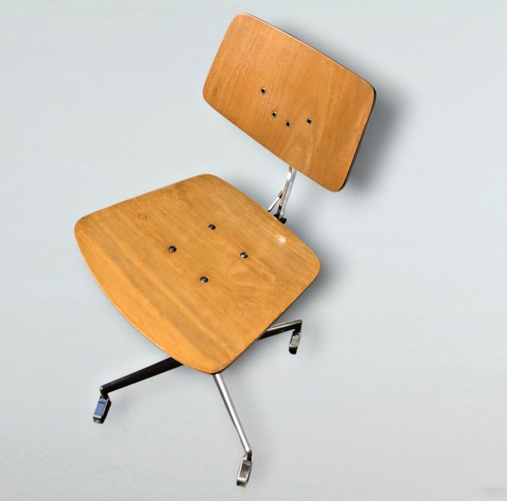 Mid-Century Modern Vintage Beech DeskChair Jorgen Rasmussen Labofa 1950s Denmark