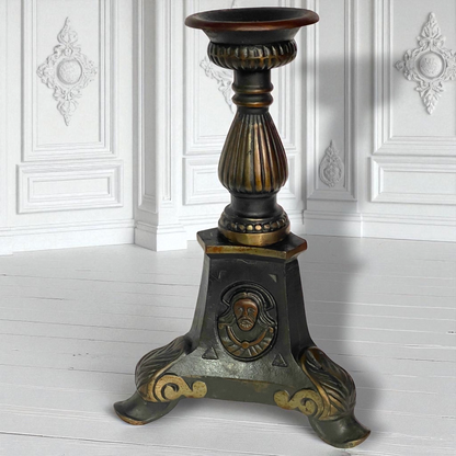 Antique Rare French “Holy Trinity” Large Altar ecclesiastic Candlestick c1880