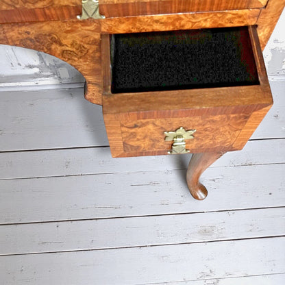 Antique Queen Anne Style Burr Walnut Cylinder Bureau, Wylie & Lochhead