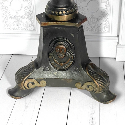 Antique Rare French “Holy Trinity” Large Altar ecclesiastic Candlestick c1880