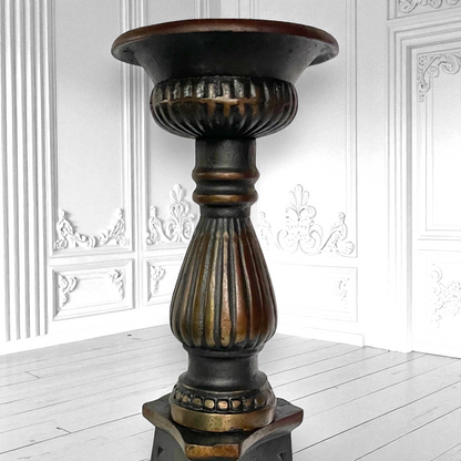 Antique Rare French “Holy Trinity” Large Altar ecclesiastic Candlestick c1880