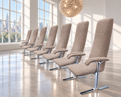 Set of Six Pieff Lisse High-Back Chairs by Tim Bates, 1970s