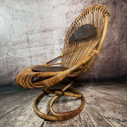 Tito Agnoli for Bonacina, Tre Cerchi Rattan/Bamboo chair 1960