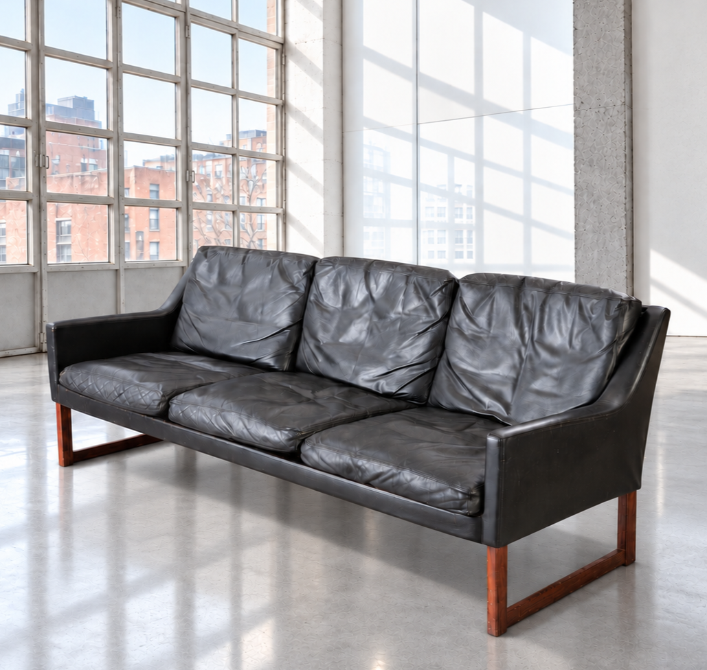 Rudolf Bernd Glatzel for Kill International Leather Sofa 1960's