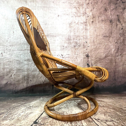 Tito Agnoli for Bonacina, Tre Cerchi Rattan/Bamboo chair 1960