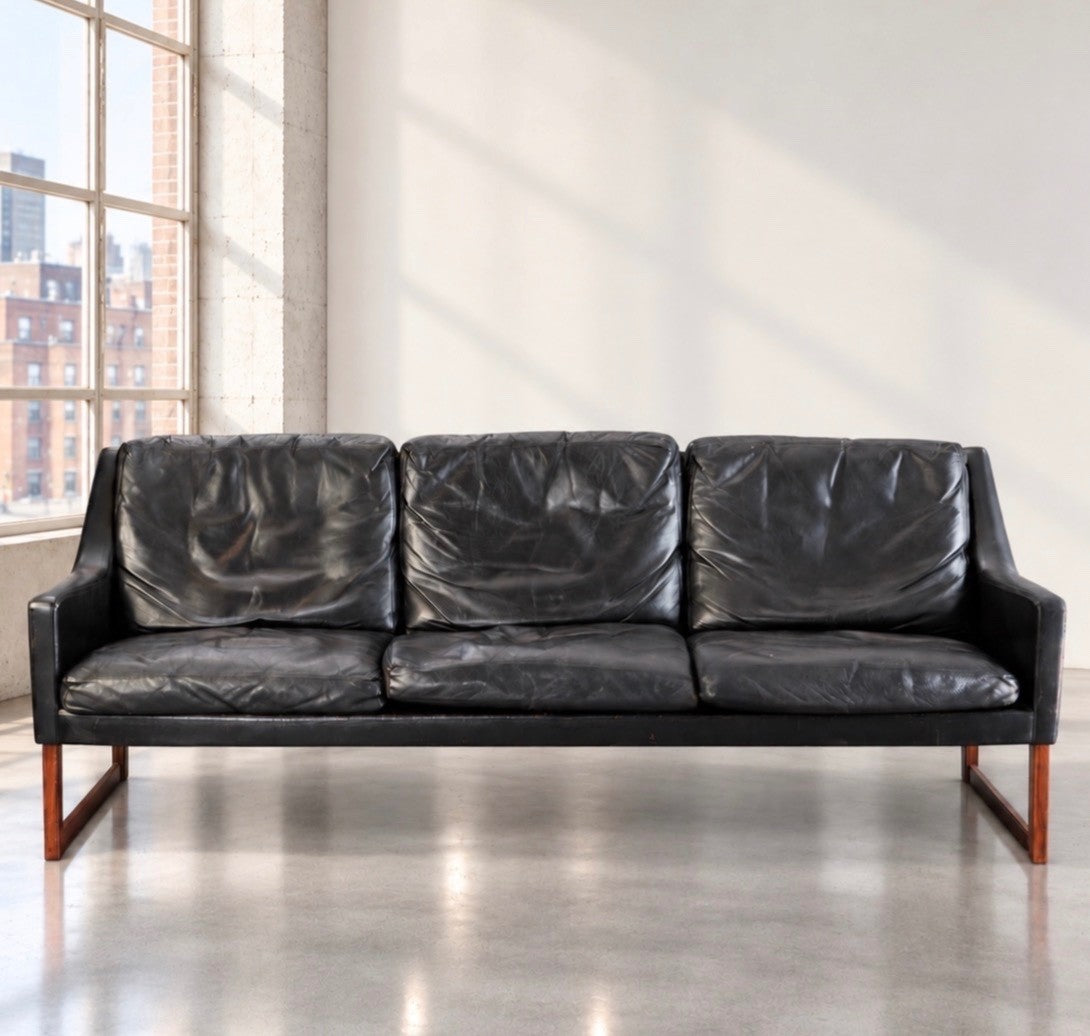 Rudolf Bernd Glatzel for Kill International Leather Sofa 1960's