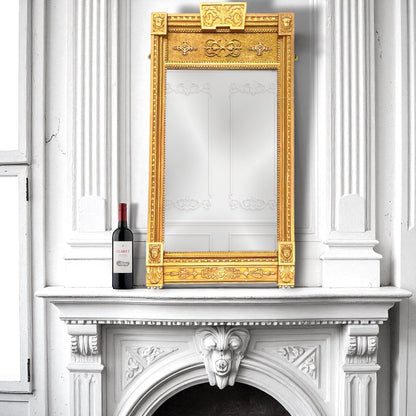 Large Tall Antique Regency Giltwood decorative Pier Mirror 1820 Mercury Plate