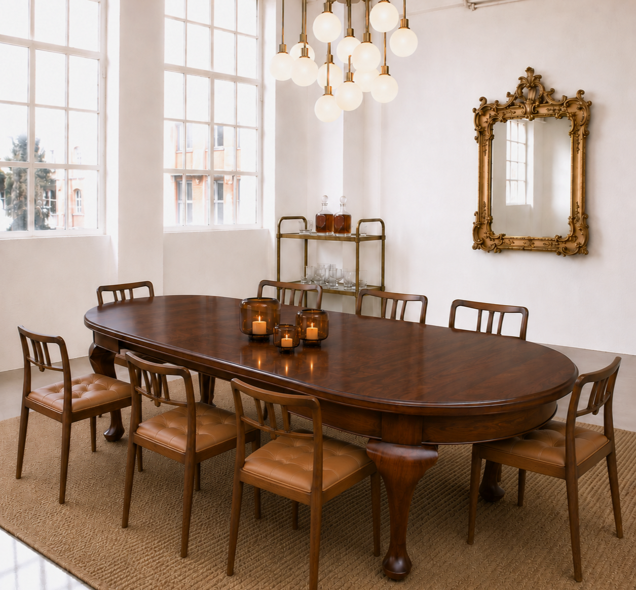 Large Victorian Antique Rare Bespoke Extending Table 8ft x 4ft  Large Cabriole Legs