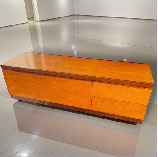 Rare White & Newton Teak Record Cabinet Low Sideboard Media Console 153cm Mid Century Modern