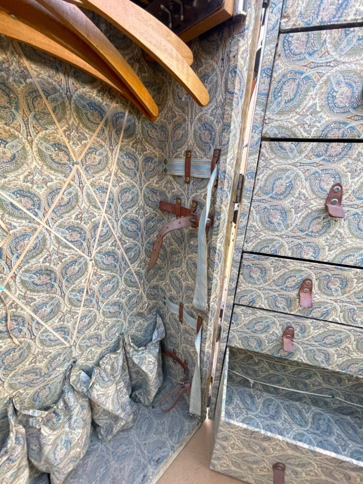 Art Deco 1920s Wardrobe Trunk Gentleman’s Antique Luggage Chest, Vintage Steamer